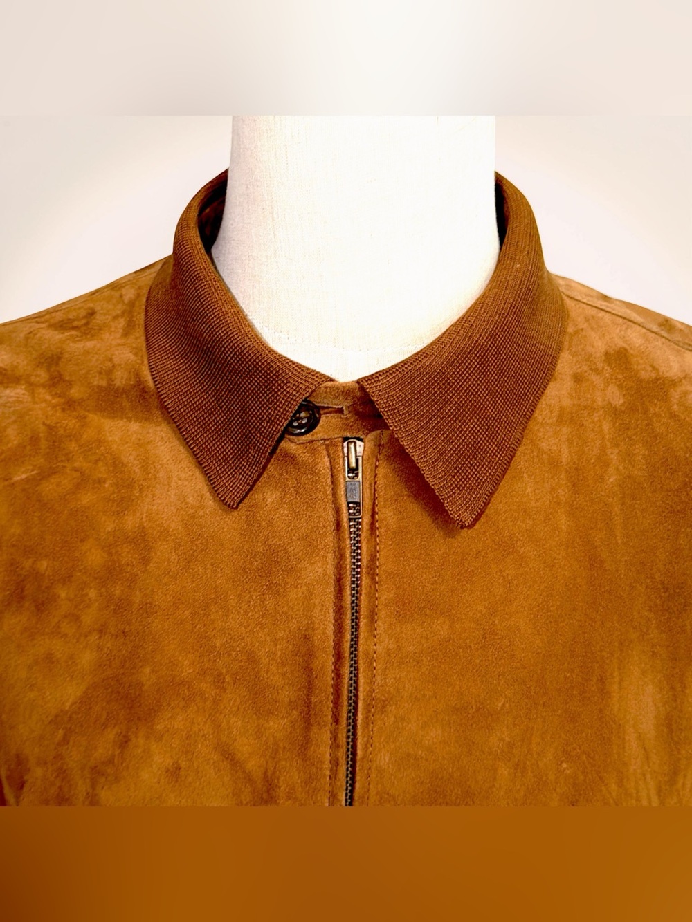 Sulka Men’s Brown Suede Leather Bomber Jacket | Size 44 | Luxury | Zip Front - Picture 12 of 16